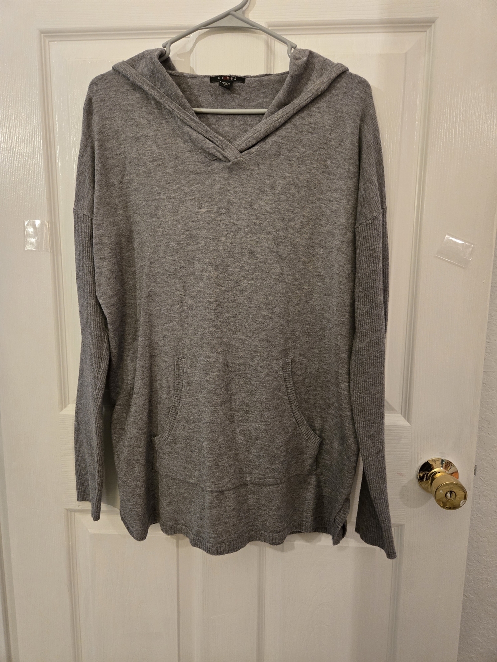 Cozy Cyrus Gray Hooded Knit Pullover